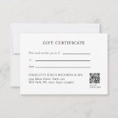 MARBLE WHITE-SILVER SALON QR CODE-GESCHENKZEUG (Rückseite)
