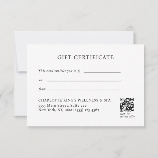 MARBLE WHITE-SILVER SALON QR CODE-GESCHENKZEUG (Rückseite)