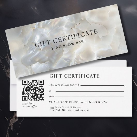 MARBLE WHITE-SILVER SALON QR CODE-GESCHENKZEUG