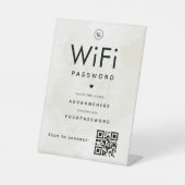Marble WiFi Password Code Business Logo QR Code Sockelschild (Vorderseite)
