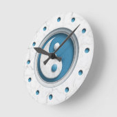 Marble Yin Yang Runde Wanduhr (Winkel)