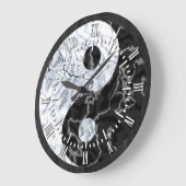 Marble Yin Yang Symbol Große Wanduhr (Winkel)