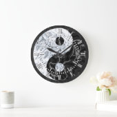 Marble Yin Yang Symbol Große Wanduhr (Zuhause)