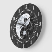 Marble Yin Yang Symbol Große Wanduhr (Winkel)