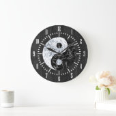 Marble Yin Yang Symbol Große Wanduhr (Zuhause)