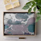 Marbled Abstract Design | Blau grün Seidenpapier (Geschenk)