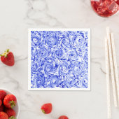 Marbled Abstract Design | Blue White Wirbel Serviette (Beispiel)