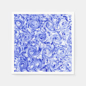 Marbled Abstract Design | Blue White Wirbel Serviette (Vorderseite)