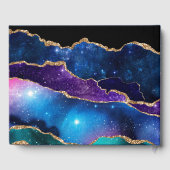 Marbled Agate Stone Galaxy Funkelnd Sterne Gästebuch (Rückseite)