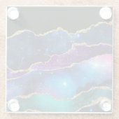 Marbled Agate Stone Galaxy Funkelnd Sterne Glasuntersetzer (Rückseite)