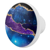 Marbled Agate Stone Galaxy Funkelnd Sterne Keramikknauf (Rechts)