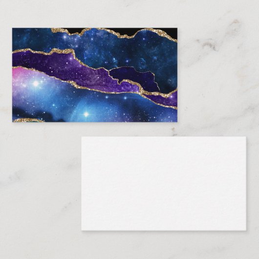 Marbled Agate Stone Galaxy Funkelnd Sterne Mitteilungskarte (Vorne/Hinten)