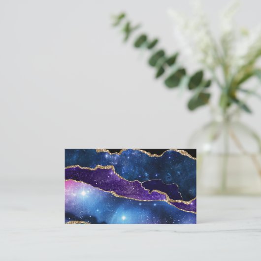 Marbled Agate Stone Galaxy Funkelnd Sterne Visitenkarte (Stehend Vorderseite)