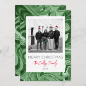 Marbled Art Christmas FOTO Card NAME Festivals Jah Einladung (Vorne/Hinten)