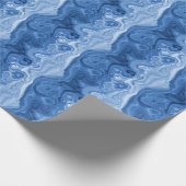 Marbled Azure Cobalt Blue White Agate Art Muster Geschenkpapier (Ecke)
