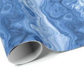 Marbled Azure Cobalt Blue White Agate Art Muster Geschenkpapier (Rolleneckpunkt)