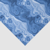 Marbled Azure Cobalt Blue White Agate Art Muster Seidenpapier (Ausschnitt)