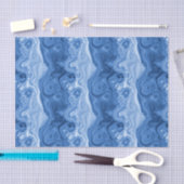 Marbled Azure Cobalt Blue White Agate Art Muster Seidenpapier (Handwerk)