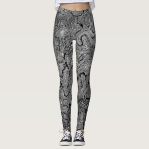 "Marbled" B&W-Leggings Leggings