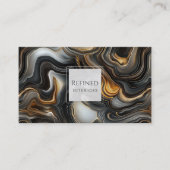 Marbled Black Agate Business Card Visitenkarte (Vorderseite)