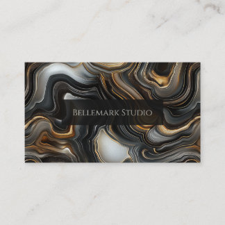 Marbled Black Agate Business Card Visitenkarte
