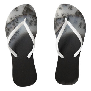 Marbled Black Agate, Cooler Naturstein Einzigartig Badesandalen
