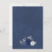 Marbled Blue Boho Rose Foto Underlay Wedding Einladung (Rückseite)
