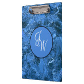 Marbled Blue Stilvoll mit entwinnten Initialen Klemmbrett (Links)