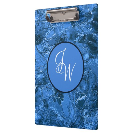 Marbled Blue Stilvoll mit entwinnten Initialen Klemmbrett (Links)