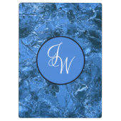Marbled Blue Stilvoll mit entwinnten Initialen Klemmbrett (Rückseite)