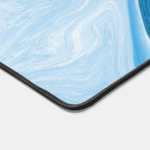 Marbled Fluid Art Blue und White Schreibtischunterlage (Ecke)