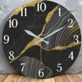 Marbled glass luxury elegant contemporary sleek große wanduhr