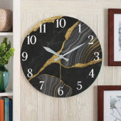 Marbled glass luxury elegant contemporary sleek große wanduhr