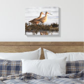 Marbled Godwits bei Blackie Spit Leinwanddruck (Insitu (Schlafzimmer))
