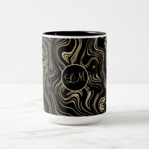 Marbled Gold personalisierte Umarmung Zweifarbige Tasse