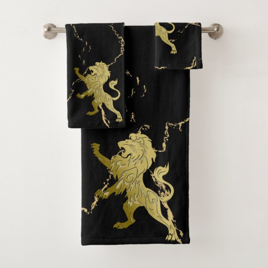 Marbled Golden Royal Lion Badhandtuch Set (Insitu)