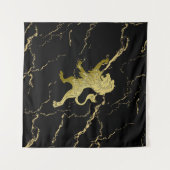 Marbled Golden Royal Lion Wandteppich (Vorderseite (Horizontal))