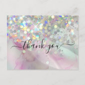 Marbled Holographic Glitzer Alcohol Ink Danke Postkarte (Vorderseite)