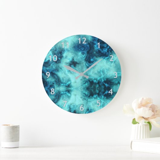 Marbled Jade Große Wanduhr (Zuhause)