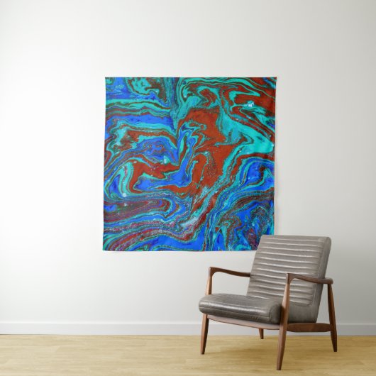 Marbled liquid unique patternabstract,acrylic,art, wandteppich (Beispiel (Horizontal))