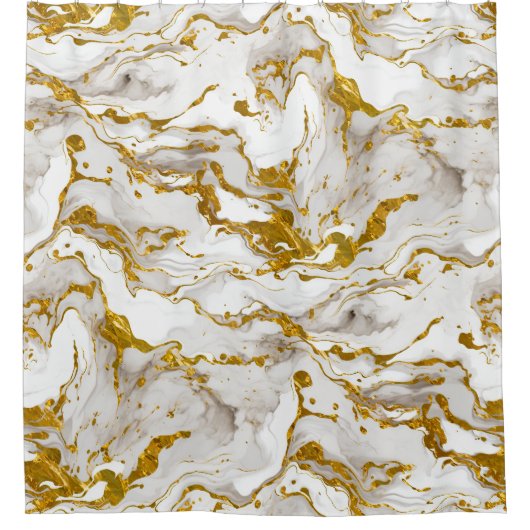 Marbled Mable Elegante Chic Dusche Duschvorhang (Vorderseite)