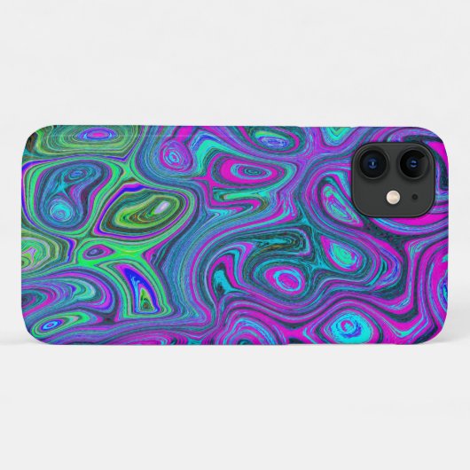 Marbled Magenta und Lime Green Groovy Abstrakte Ku Case-Mate iPhone Hülle (Rückseite (Horizontal))