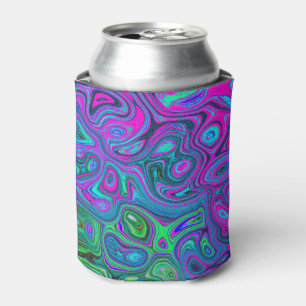 Marbled Magenta und Lime Green Groovy Abstrakte Ku Dosenkühler