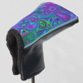 Marbled Magenta und Lime Green Groovy Abstrakte Ku Golf Headcover (3/4 Vorderseite)