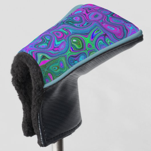 Marbled Magenta und Lime Green Groovy Abstrakte Ku Golf Headcover (3/4 Vorderseite)