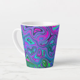 Marbled Magenta und Lime Green Groovy Abstrakte Ku Milchtasse