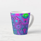 Marbled Magenta und Lime Green Groovy Abstrakte Ku Milchtasse (Rechte Ecke)