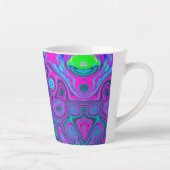 Marbled Magenta und Lime Green Groovy Abstrakte Ku Milchtasse (Rechts)