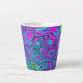 Marbled Magenta und Lime Green Groovy Abstrakte Ku Milchtasse (Vorderseite)