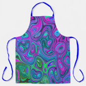 Marbled Magenta und Lime Green Groovy Abstrakte Ku Schürze (Vorderseite)